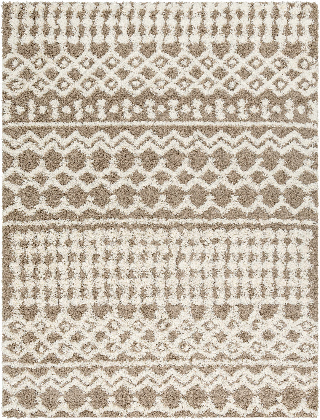 Kato Contemporary Style Brown And Ivory Area Rug