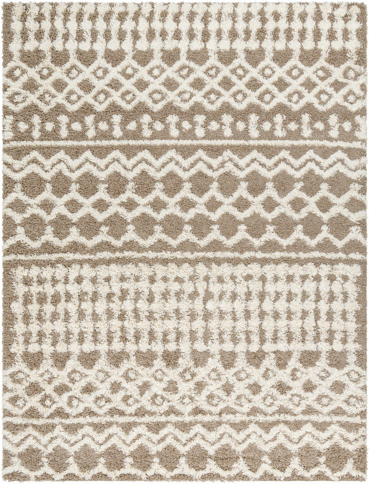 Kato Contemporary Style Brown And Ivory Area Rug