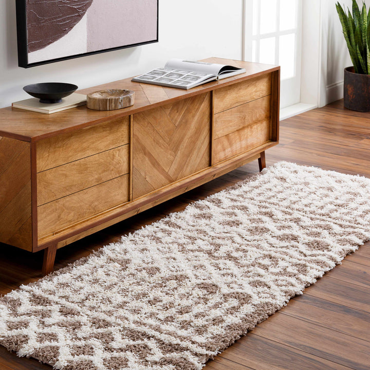 Kato Contemporary Style Brown And Ivory Area Rug