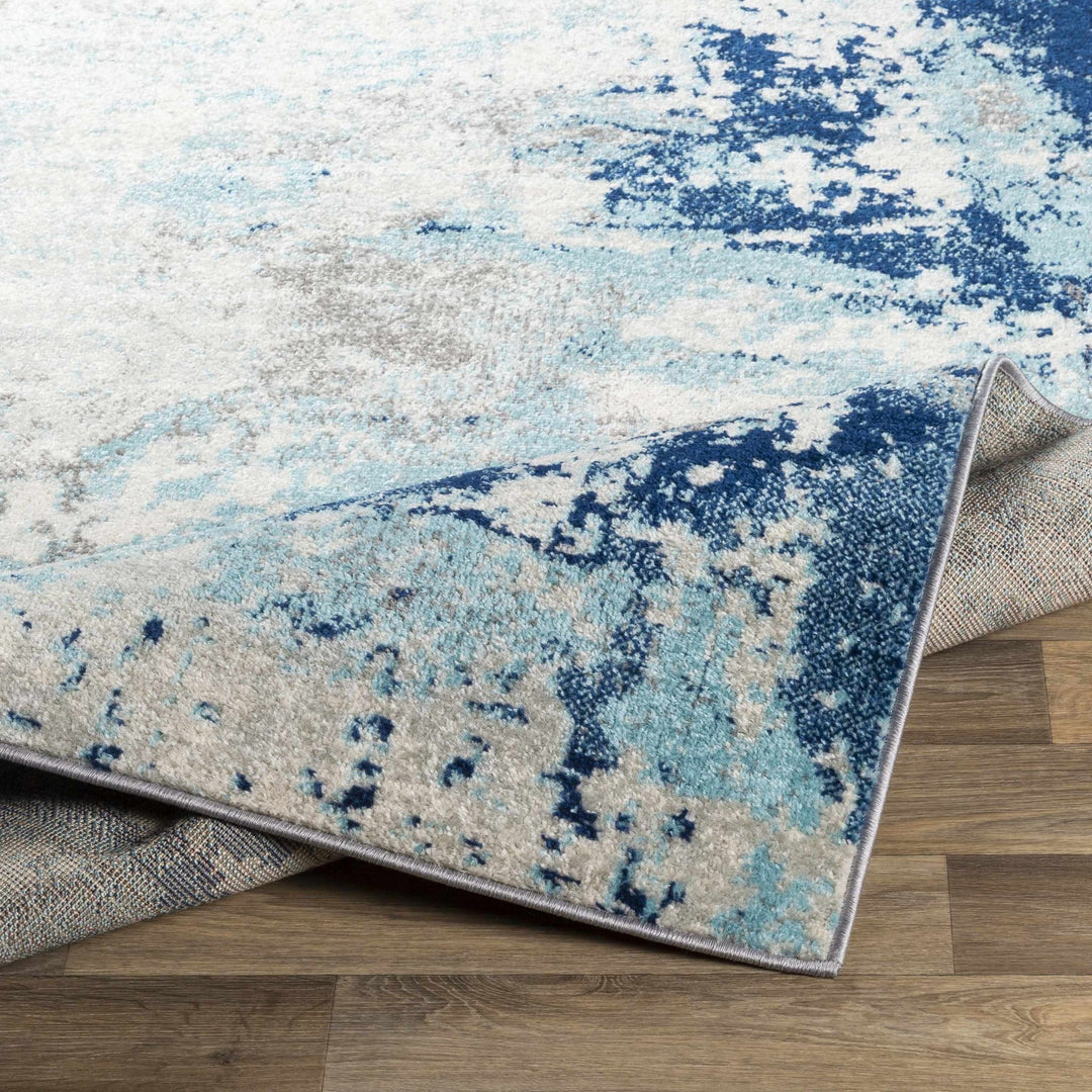 Kuluin Contemporary Abstract Blue And Gray Area Rug - The Rug Decor