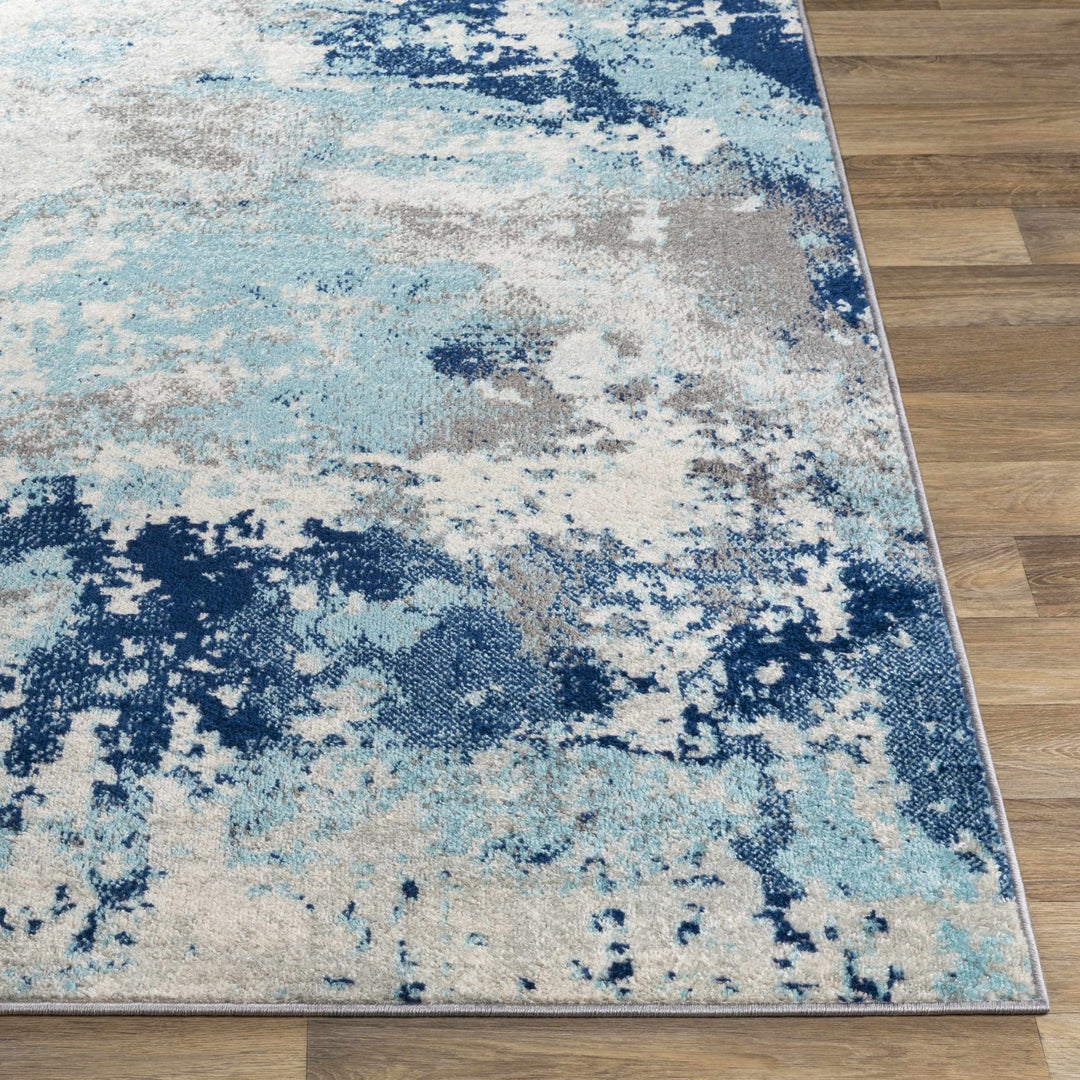 Kuluin Contemporary Abstract Blue And Gray Area Rug - The Rug Decor