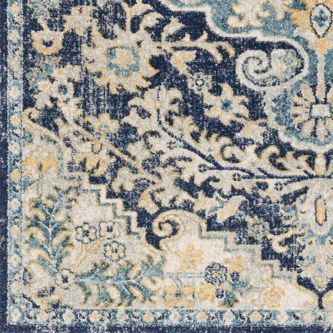 Kurnell Traditional Style Blue And Ivory Area Rug