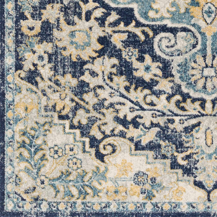Kurnell Traditional Style Blue And Ivory Area Rug
