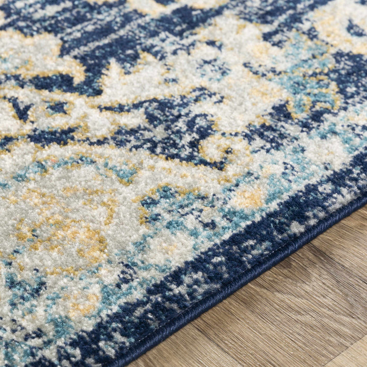 Kurnell Traditional Style Blue And Ivory Area Rug