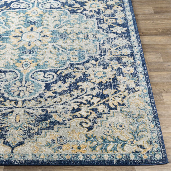 Kurnell Traditional Style Blue And Ivory Area Rug - The Rug Decor