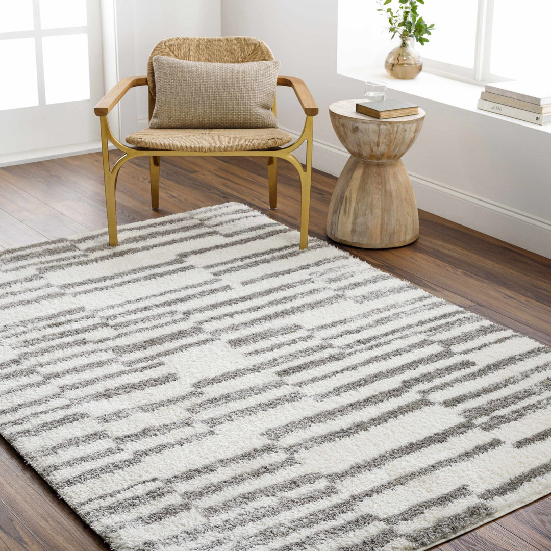 Kuron Modern Style Ivory And Gray Area Rug - The Rug Decor