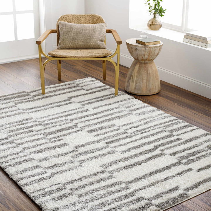 Kuron Modern Style Ivory And Gray Area Rug - The Rug Decor