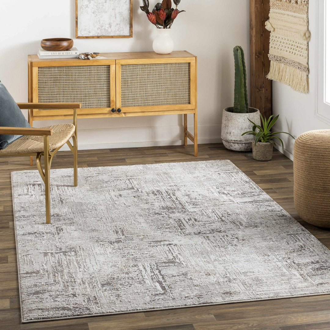 Kutloanong Brown And Ivory Modern Abstract Area Rug - The Rug Decor