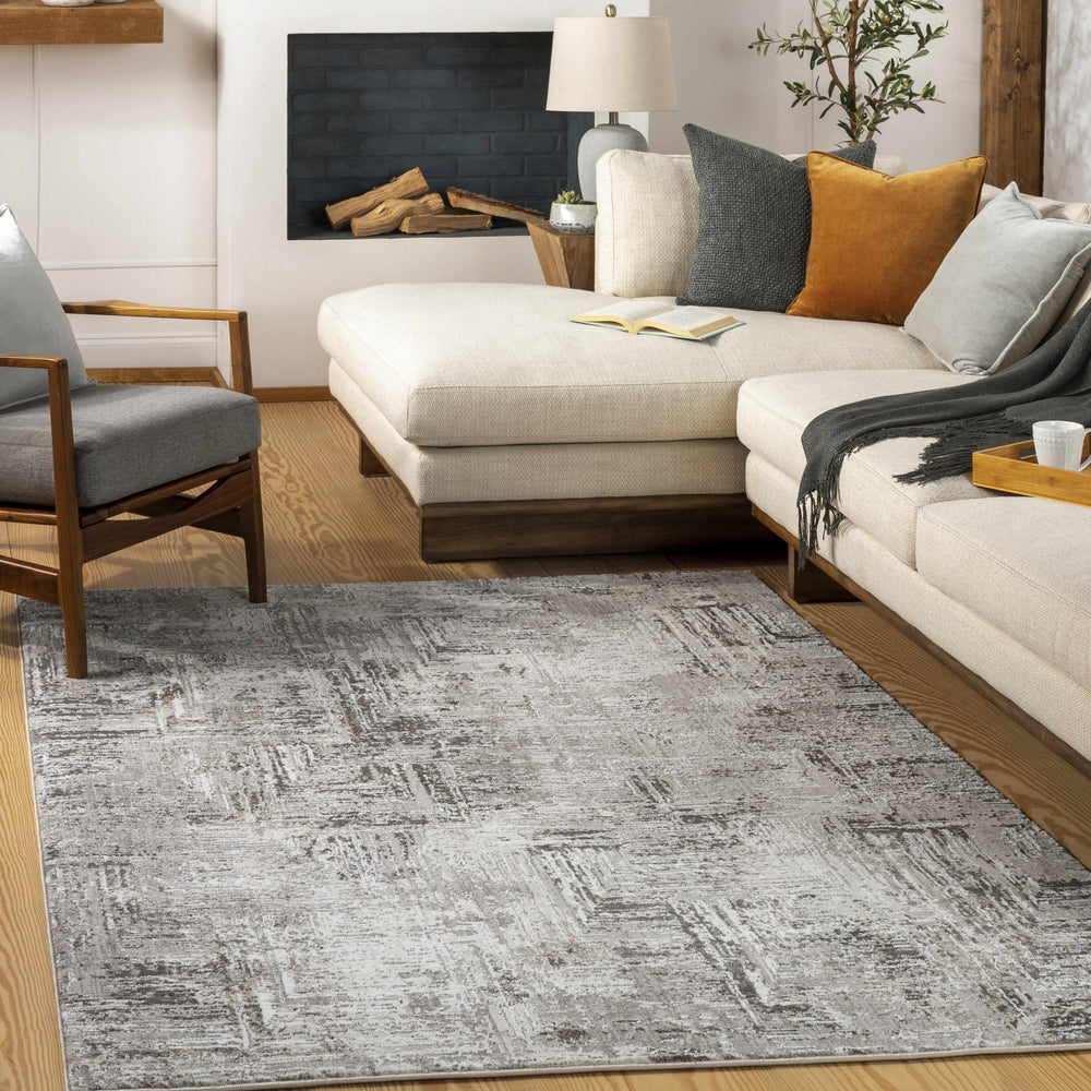 Kutloanong Brown And Ivory Modern Abstract Area Rug - The Rug Decor