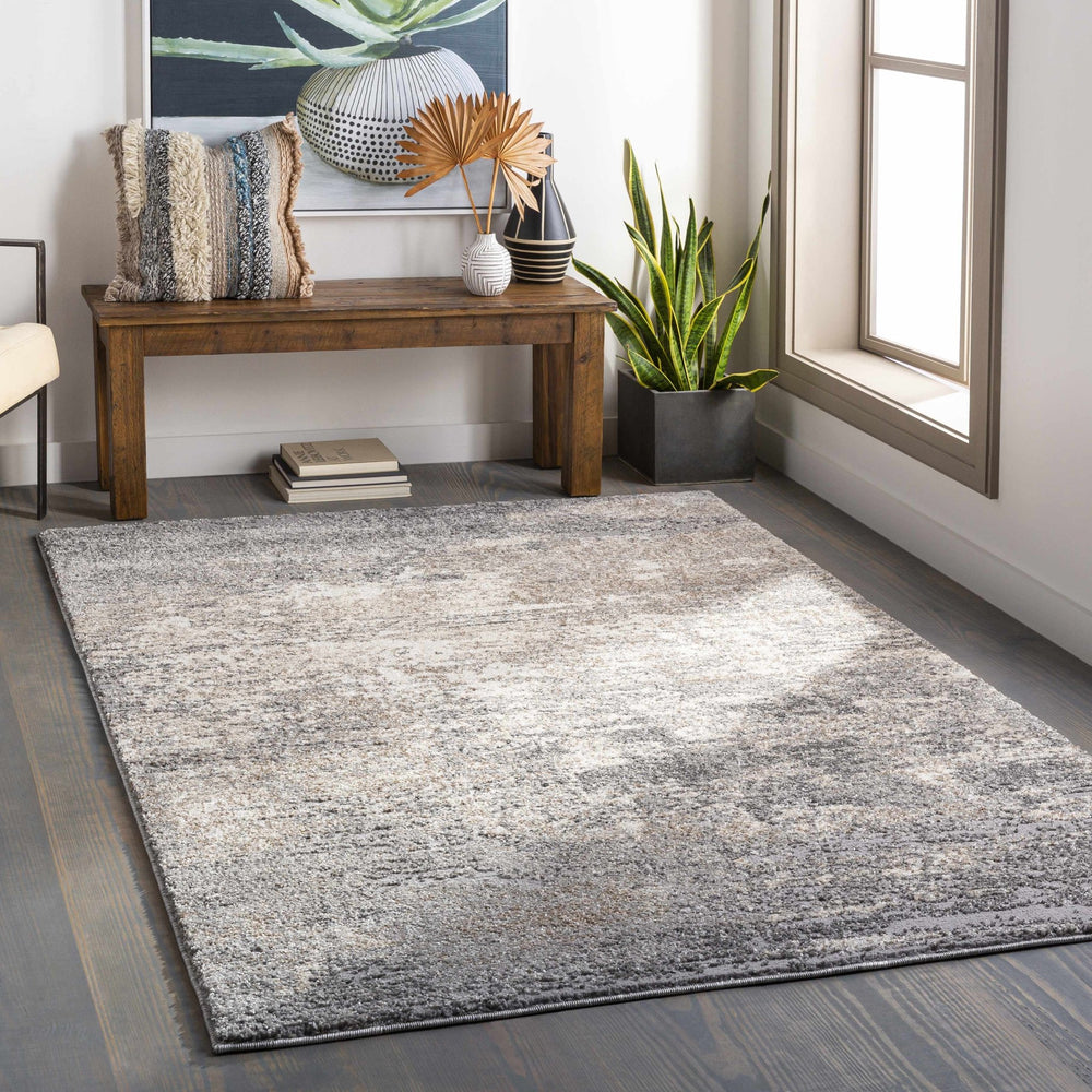 Kyabram Modern Abstract Design Gray And Ivory Area Rug - The Rug Decor
