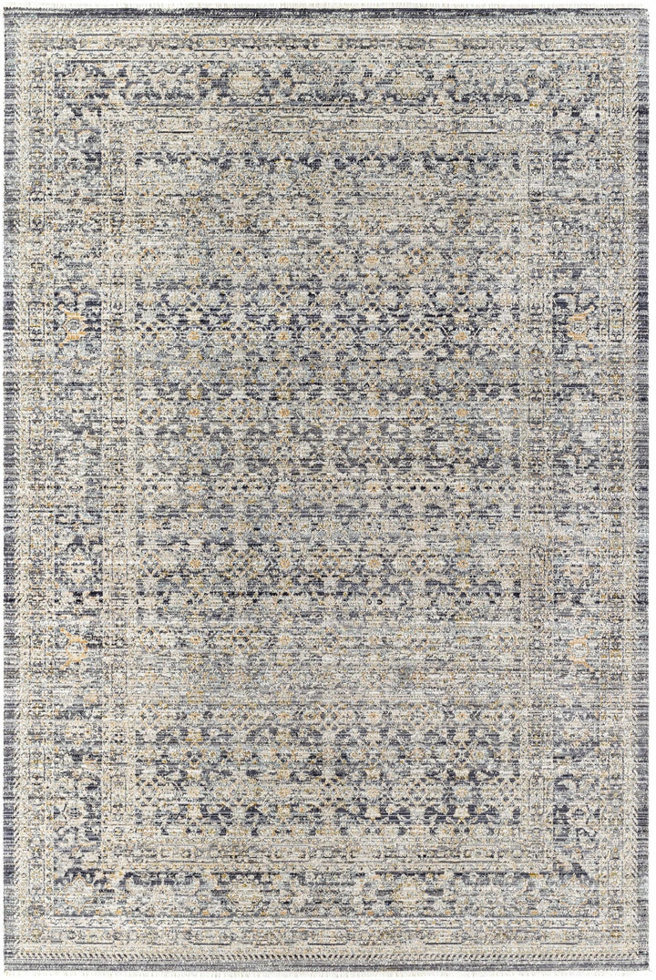 Kylan Traditional Style Charcoal And Beige Washable Area Rug - The Rug Decor