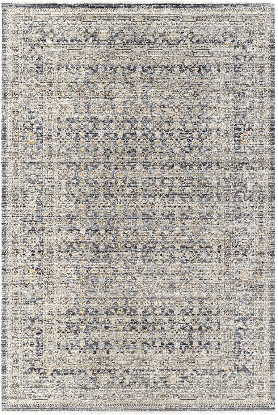 Kylan Traditional Style Charcoal And Beige Washable Area Rug - The Rug Decor