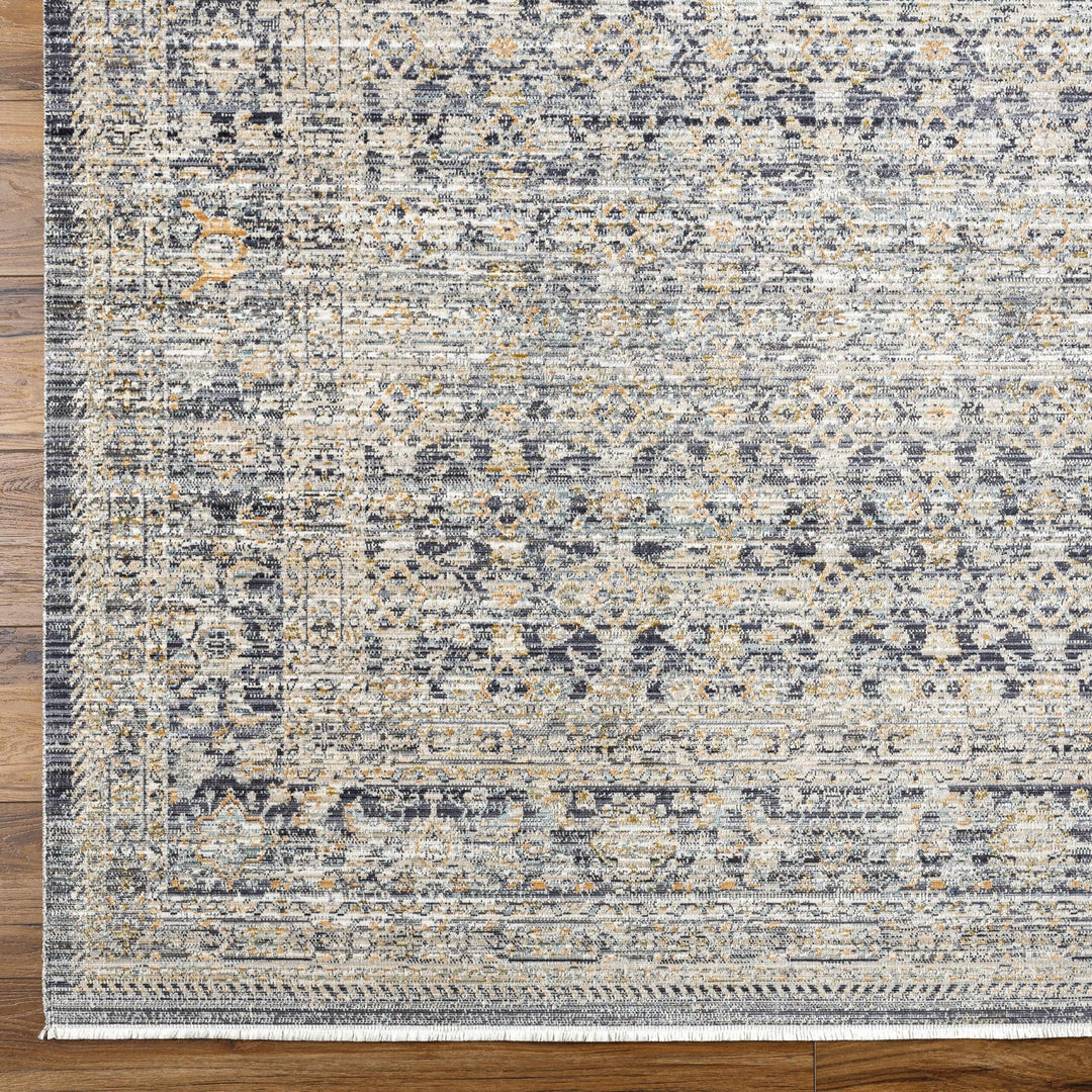 Kylan Traditional Style Charcoal And Beige Washable Area Rug - The Rug Decor
