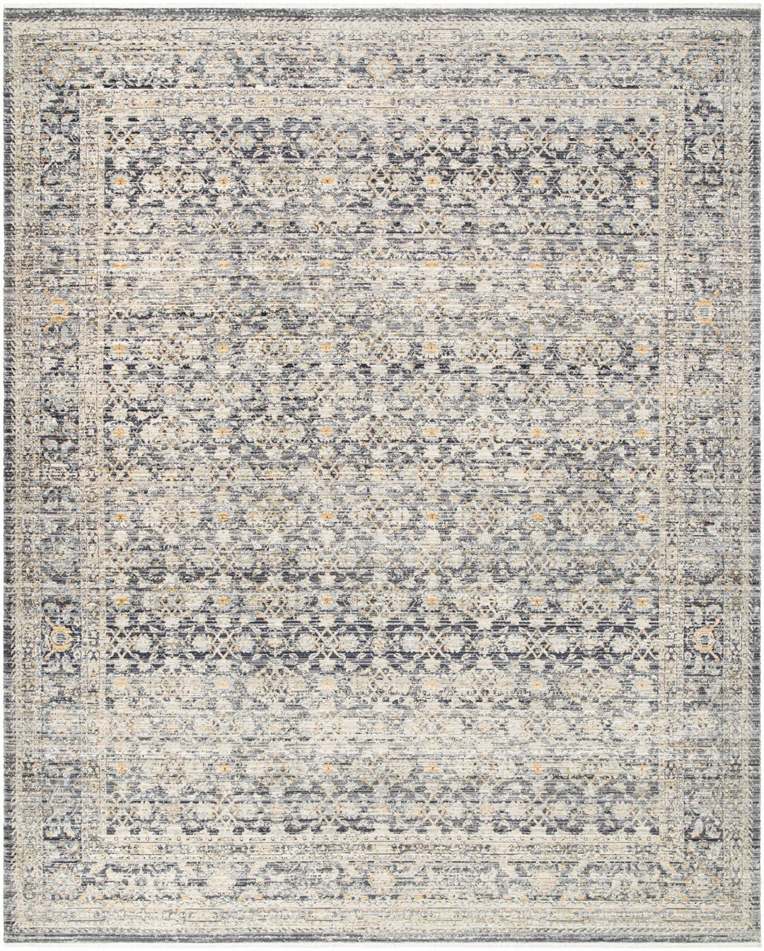 Kylan Traditional Style Charcoal And Beige Washable Area Rug - The Rug Decor