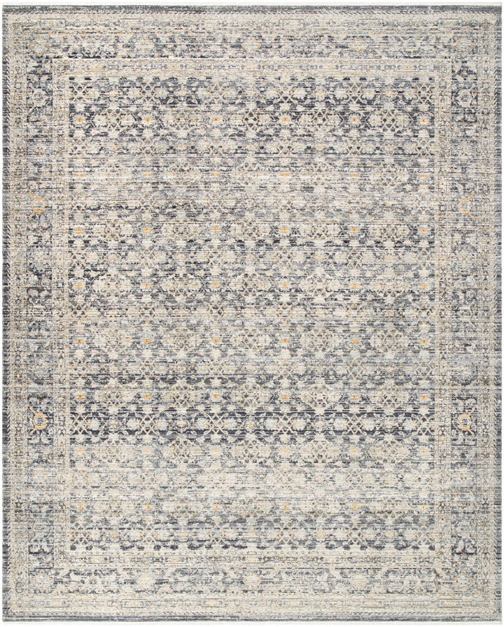 Kylan Traditional Style Charcoal And Beige Washable Area Rug - The Rug Decor