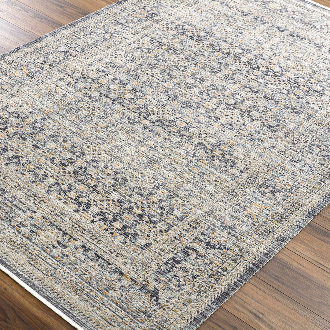 Kylan Traditional Style Charcoal And Beige Washable Area Rug - The Rug Decor