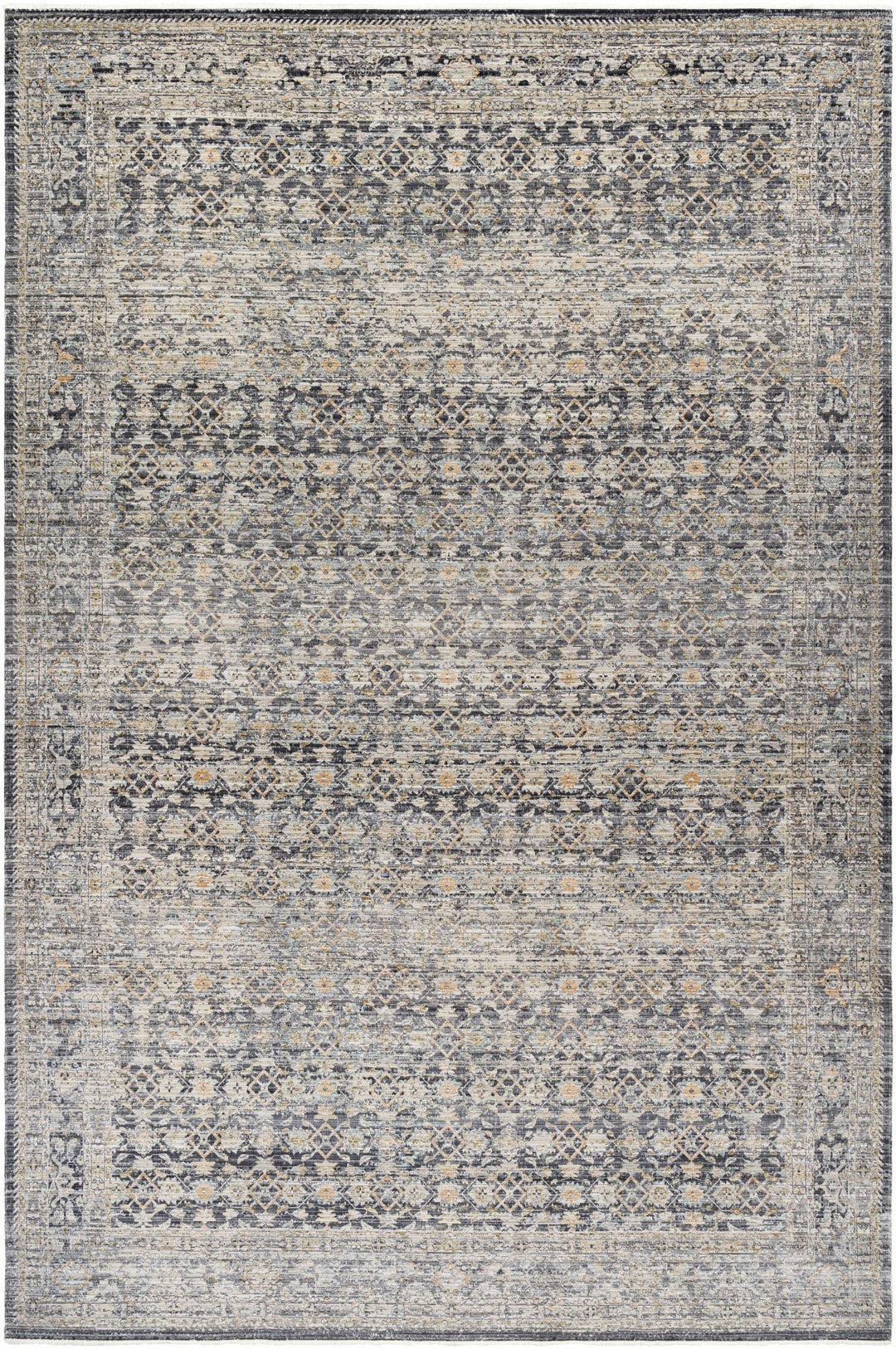 Kylan Traditional Style Charcoal And Beige Washable Area Rug - The Rug Decor