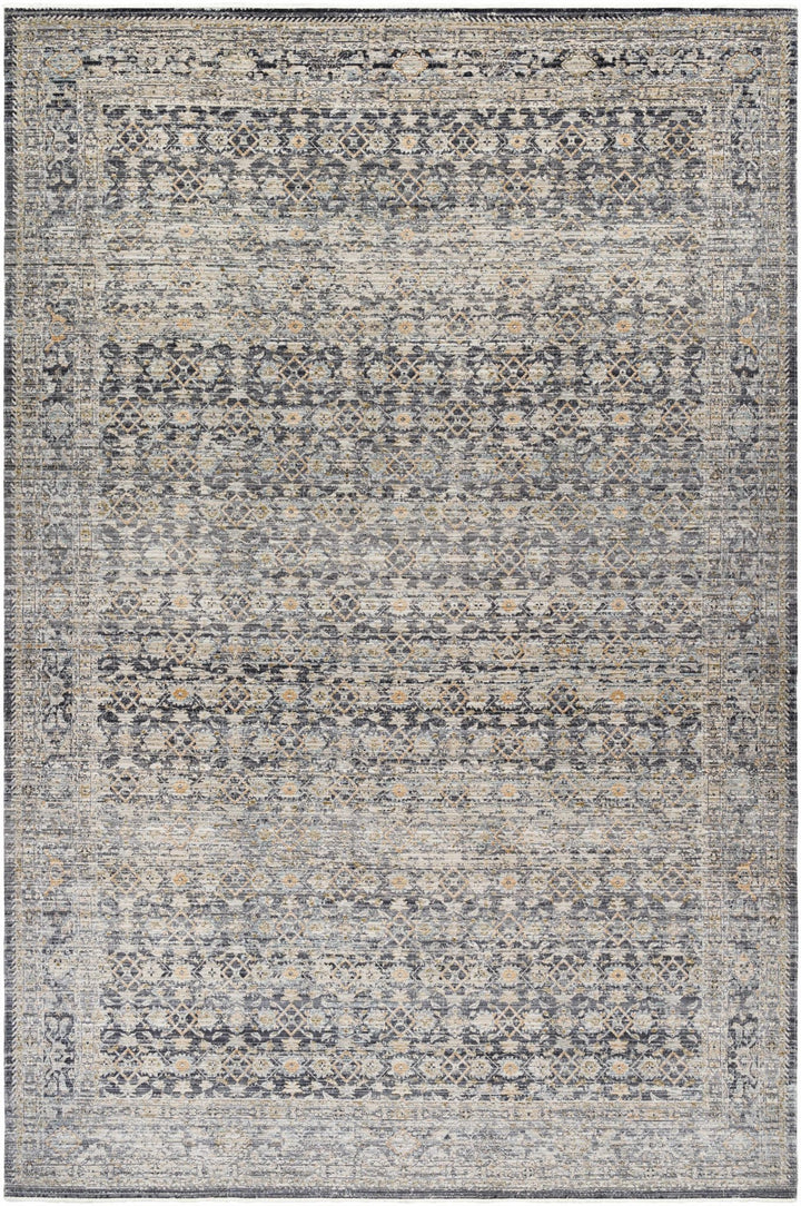 Kylan Traditional Style Charcoal And Beige Washable Area Rug - The Rug Decor