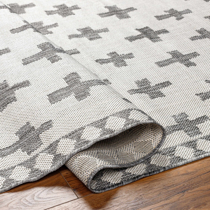Kyna Contemporary Geometrical Ivory And Gray Area Rug - The Rug Decor