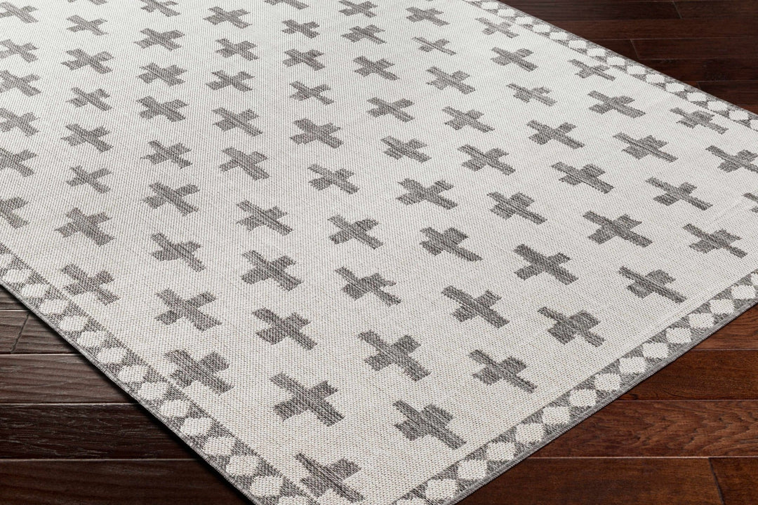 Kyna Contemporary Geometrical Ivory And Gray Area Rug - The Rug Decor