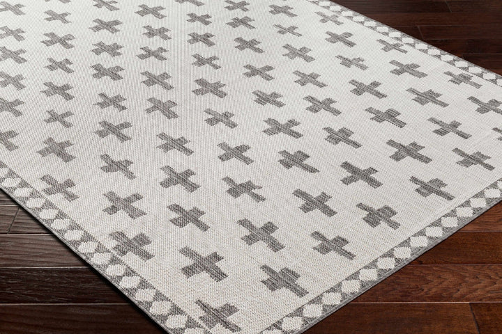 Kyna Contemporary Geometrical Ivory And Gray Area Rug - The Rug Decor
