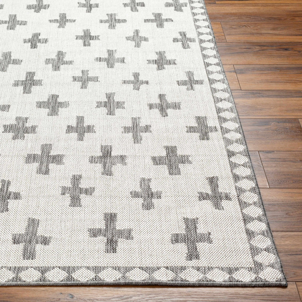 Kyna Contemporary Geometrical Ivory And Gray Area Rug - The Rug Decor