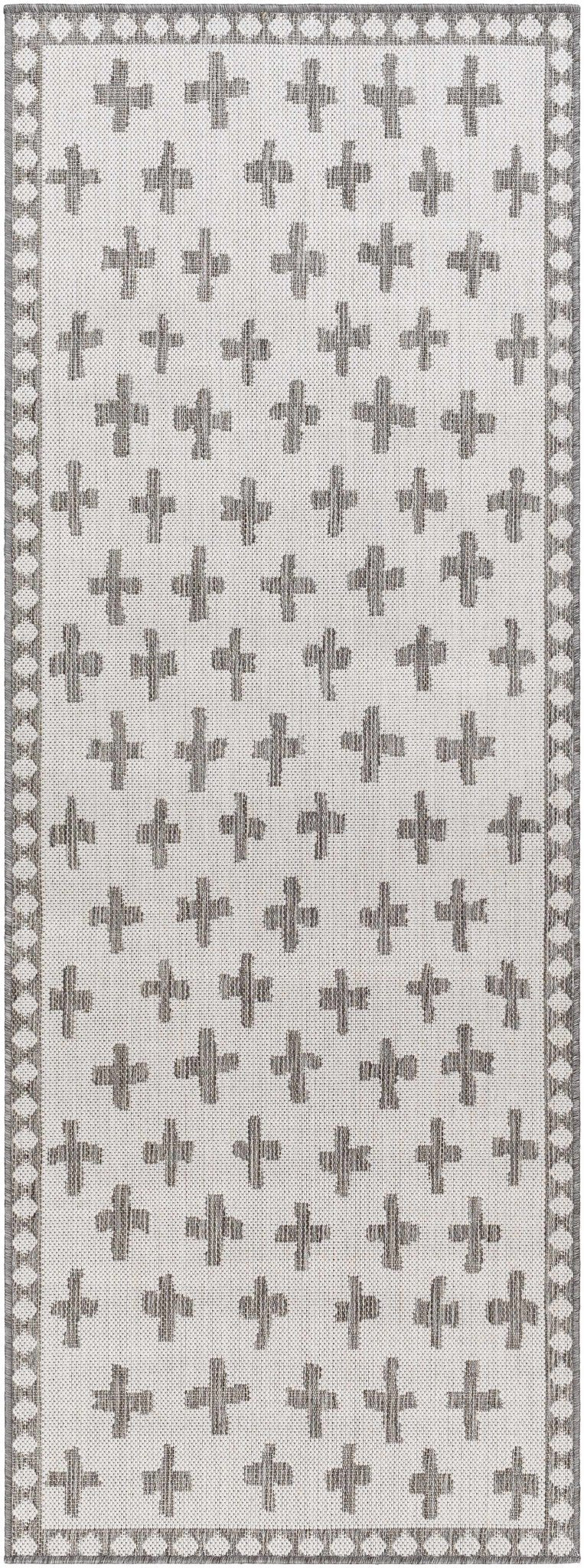 Kyna Contemporary Geometrical Ivory And Gray Area Rug - The Rug Decor