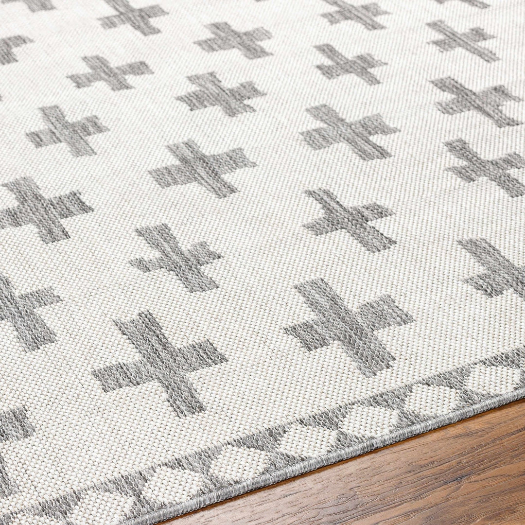 Kyna Contemporary Geometrical Ivory And Gray Area Rug - The Rug Decor