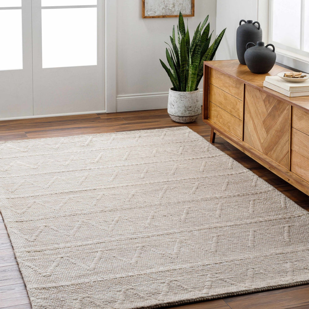 Kyung Contemporary Geometrical Ivory Area Rug - The Rug Decor