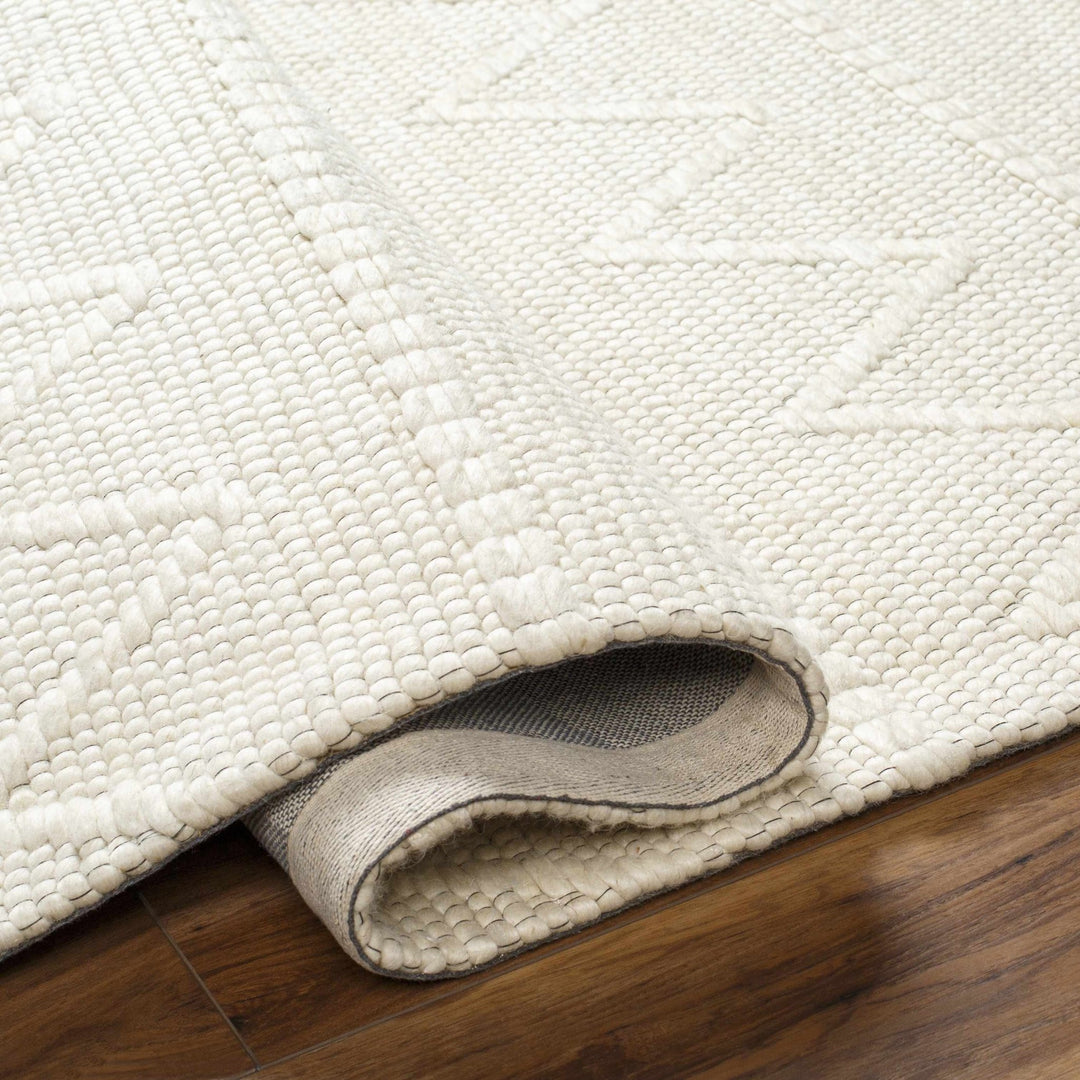 Kyung Transitional Design Cream Hand Woven Wool Rug - The Rug Decor
