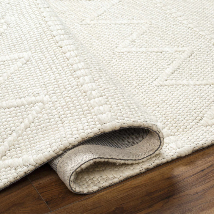 Kyung Transitional Design Cream Hand Woven Wool Rug - The Rug Decor