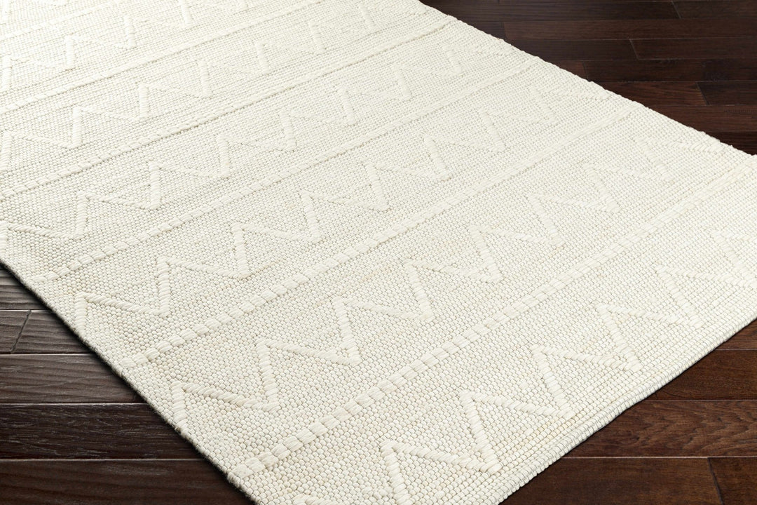 Kyung Transitional Design Cream Hand Woven Wool Rug - The Rug Decor