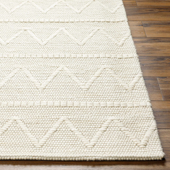 Kyung Transitional Design Cream Hand Woven Wool Rug - The Rug Decor