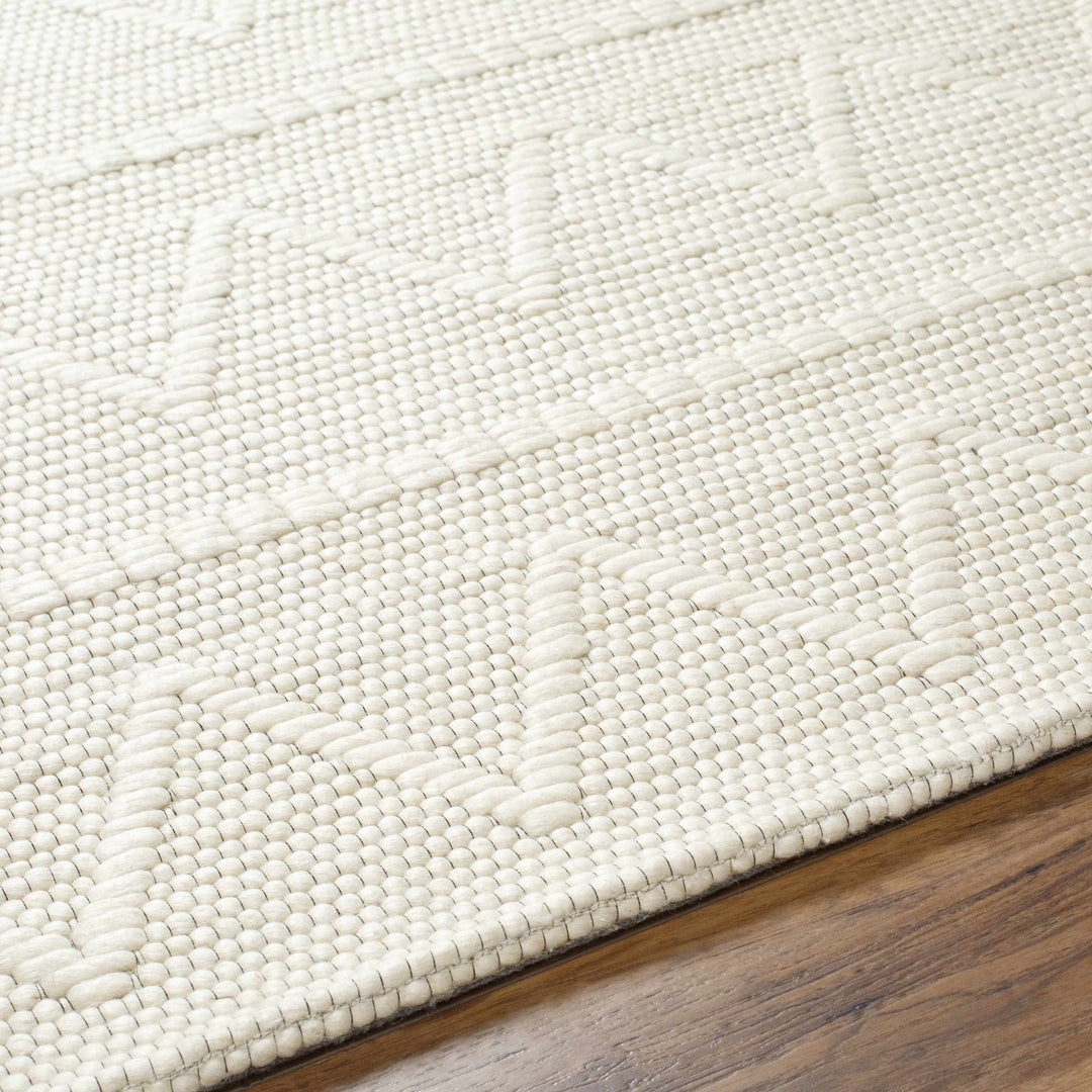 Kyung Transitional Design Cream Hand Woven Wool Rug - The Rug Decor