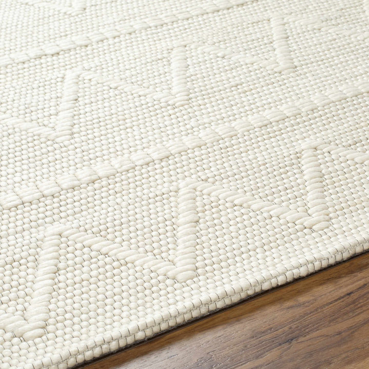 Kyung Transitional Design Cream Hand Woven Wool Rug - The Rug Decor