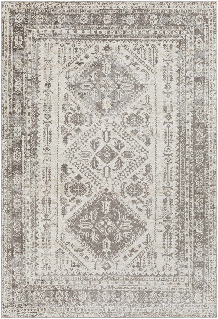 Ladybrand Traditional Beige And Brown Washable Area Rug