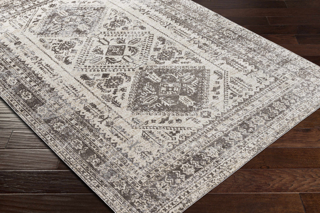 Ladybrand Traditional Beige And Brown Washable Area Rug