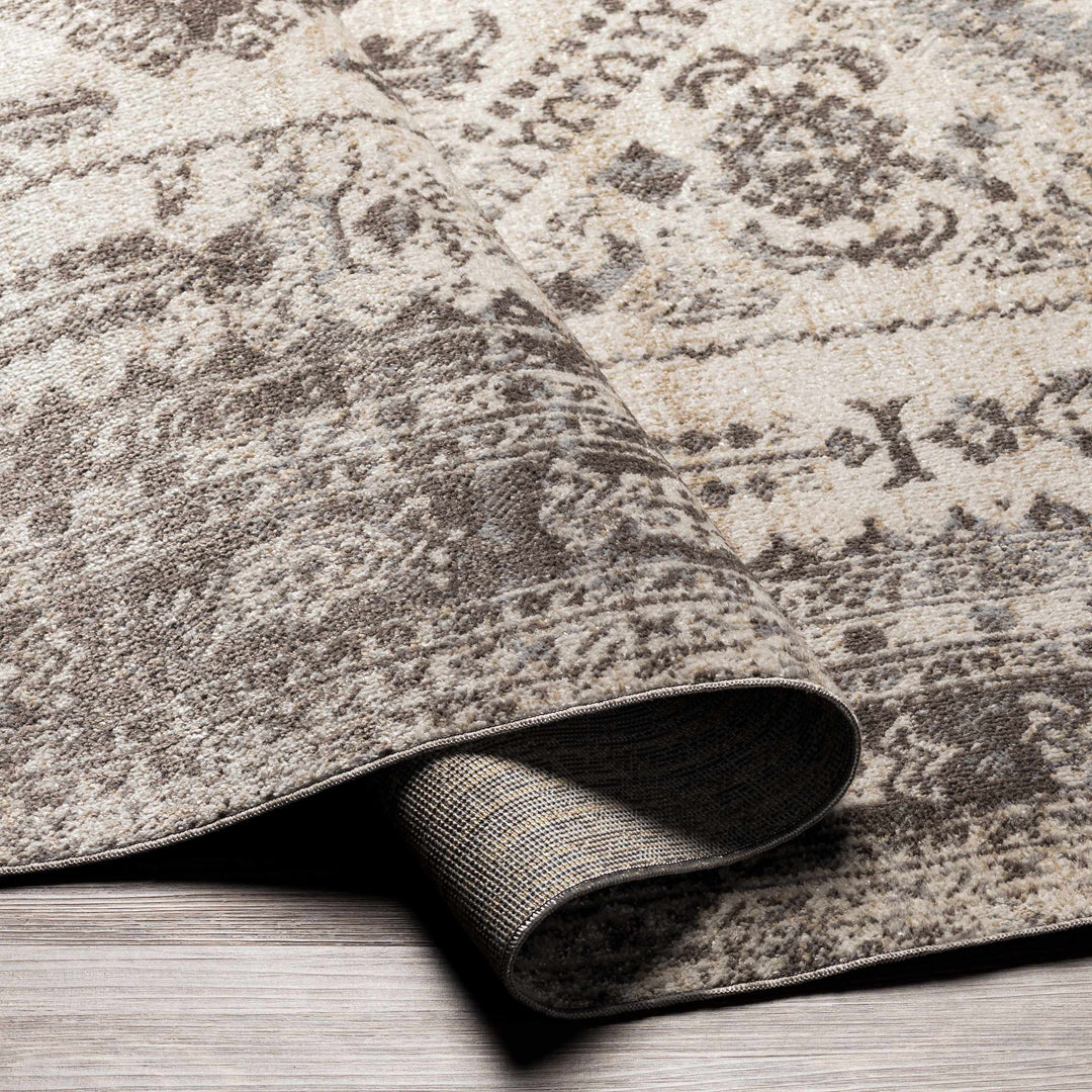 Ladybrand Traditional Beige And Brown Washable Area Rug