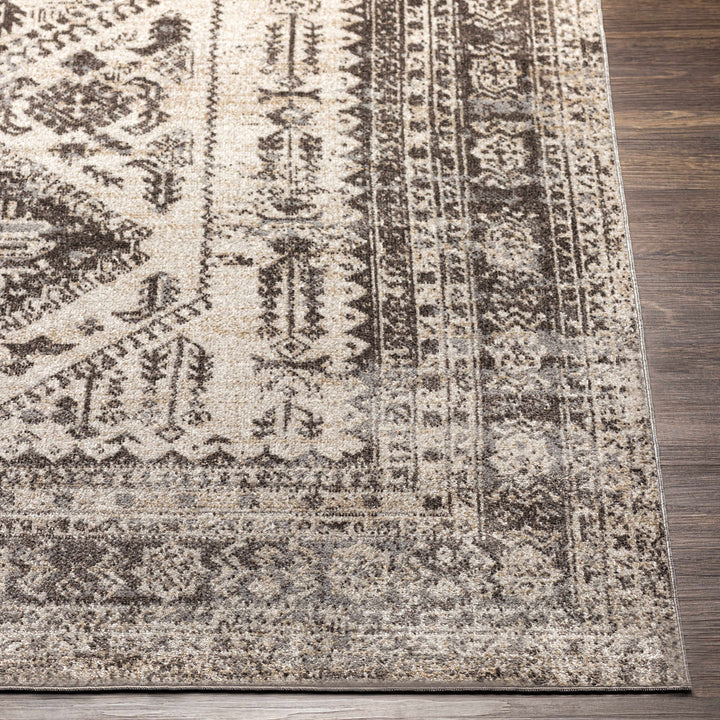Ladybrand Traditional Beige And Brown Washable Area Rug