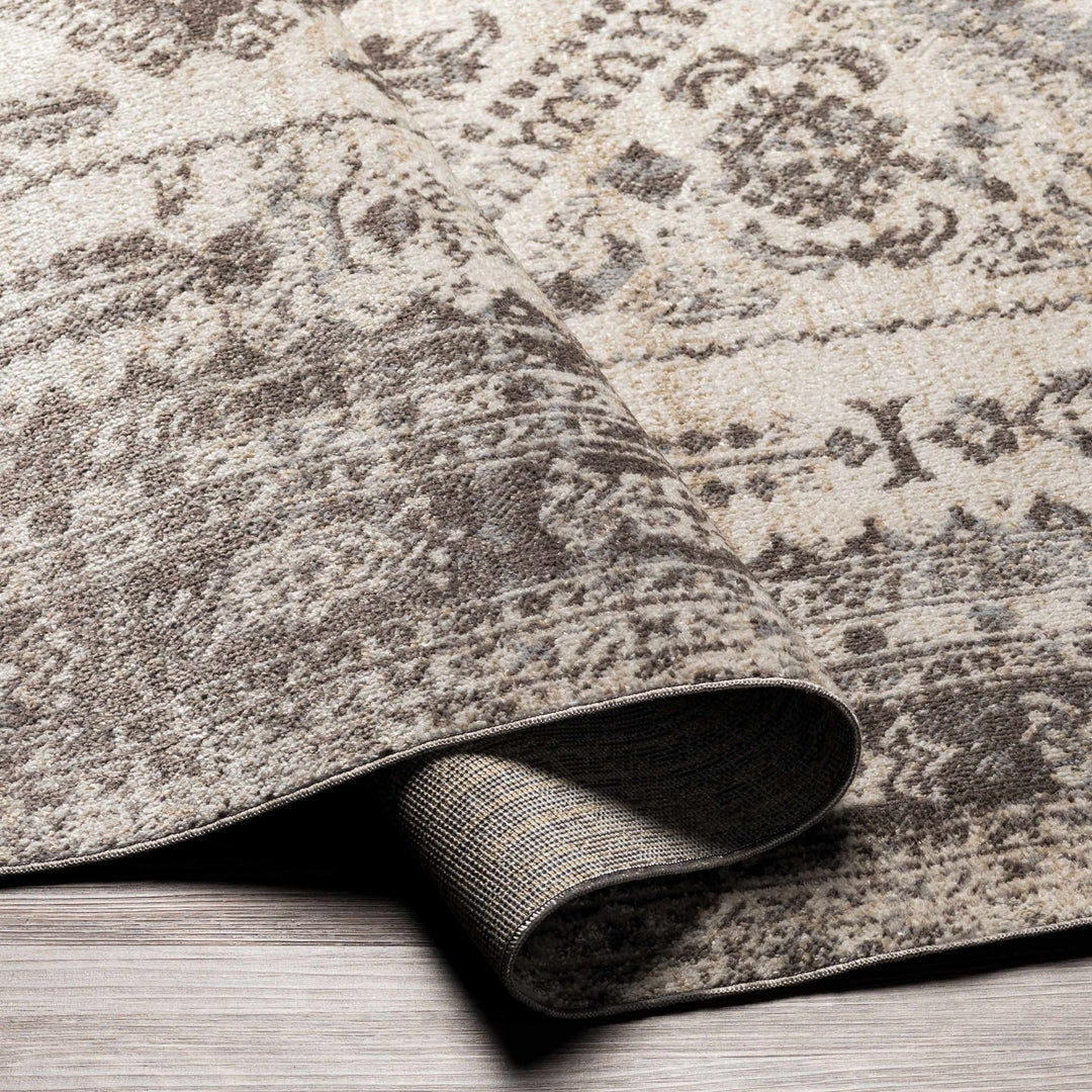 Ladybrand Traditional Beige And Brown Washable Area Rug - The Rug Decor