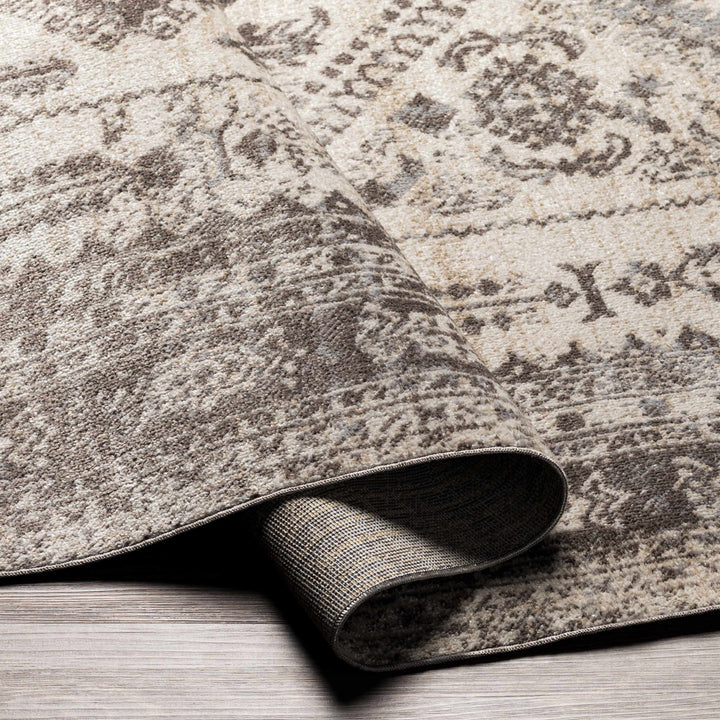 Ladybrand Traditional Beige And Brown Washable Area Rug - The Rug Decor