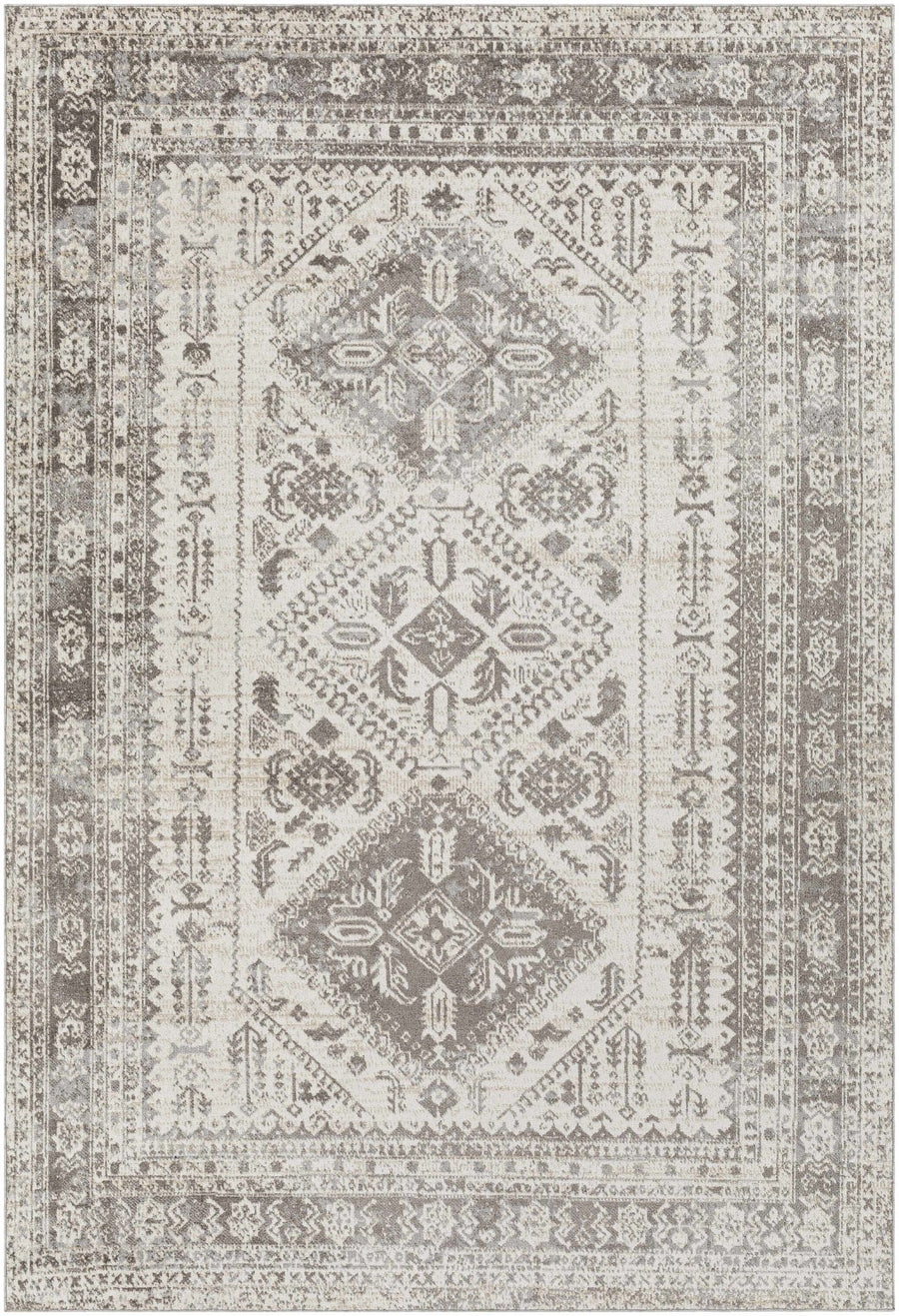 Ladybrand Traditional Beige And Brown Washable Area Rug - The Rug Decor