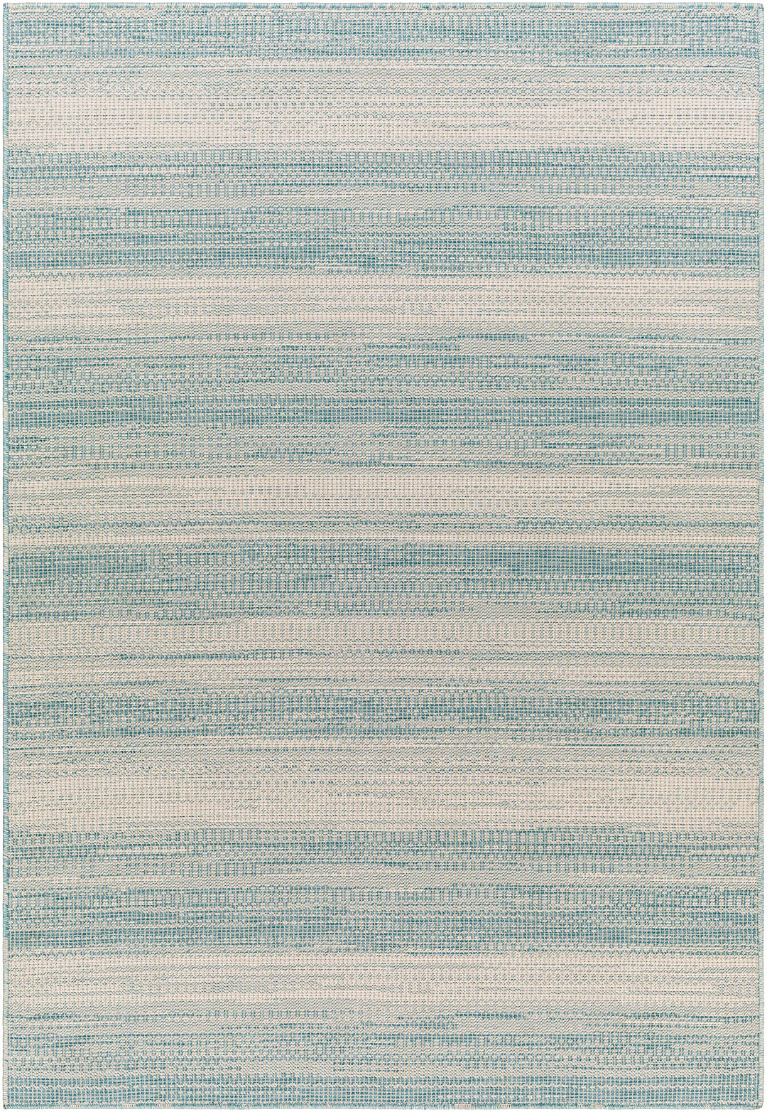 Kris	Contemporary Style Teal And Ivory Area Rug