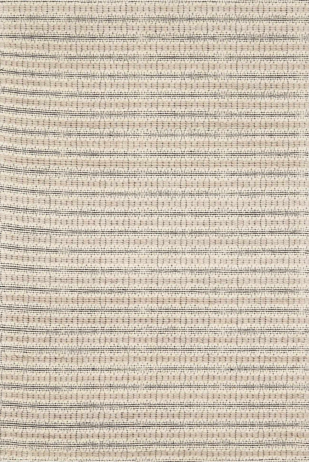 Laleh Modern Stripe Pattern Cream & Black Hand Woven Wool Rug - The Rug Decor