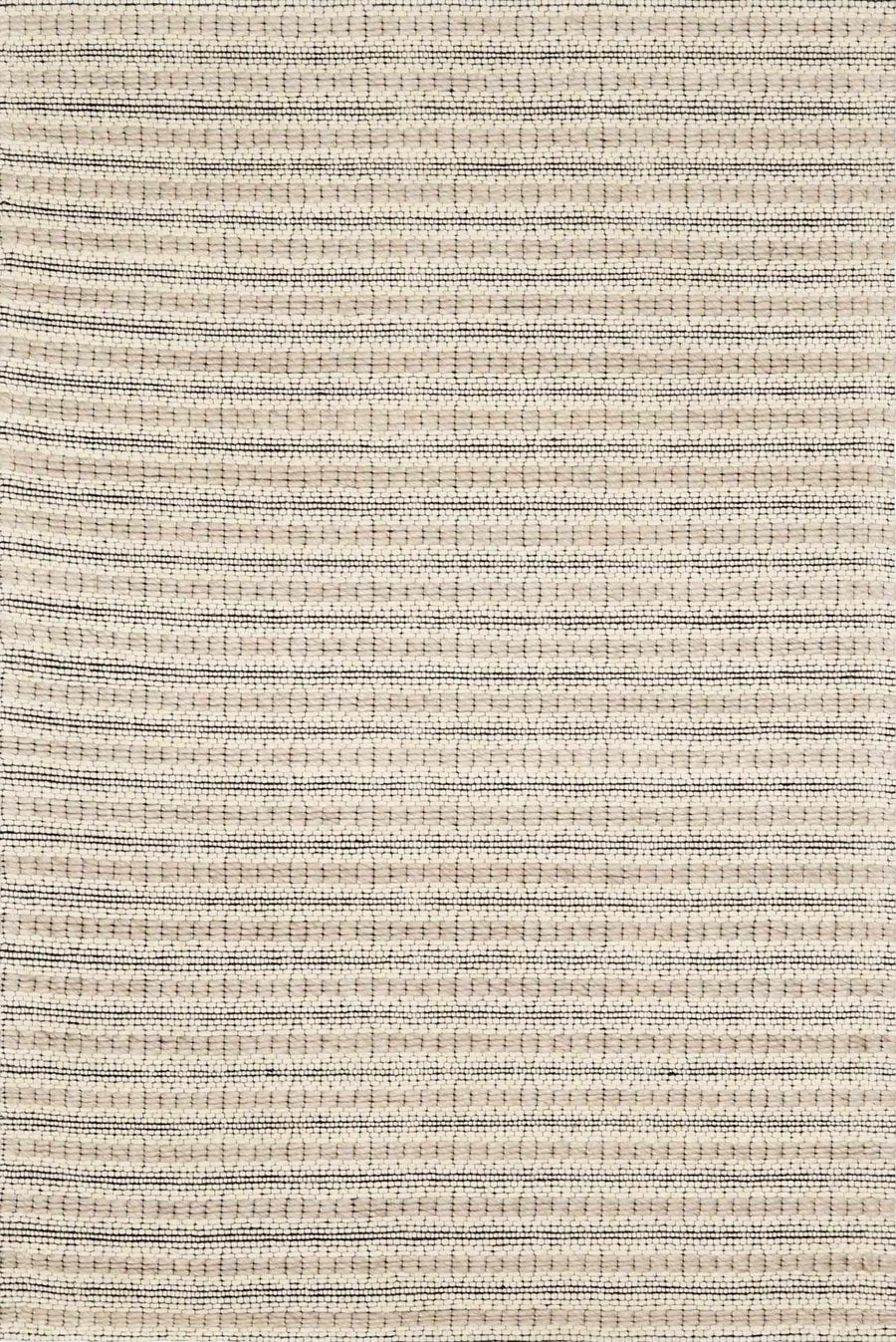 Laleh Modern Stripe Pattern Cream & Black Hand Woven Wool Rug - The Rug Decor