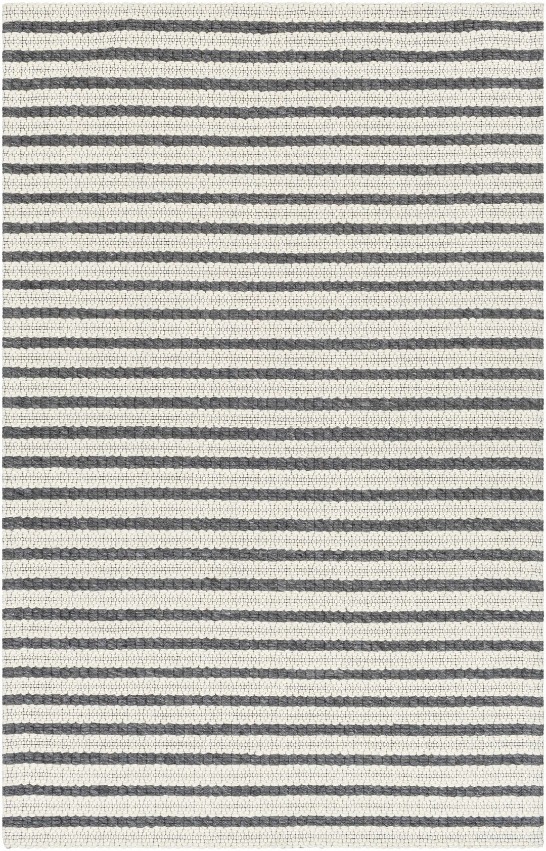 Laleh Stripe Pattern Cream & Gray Hand Woven Wool Rug - The Rug Decor