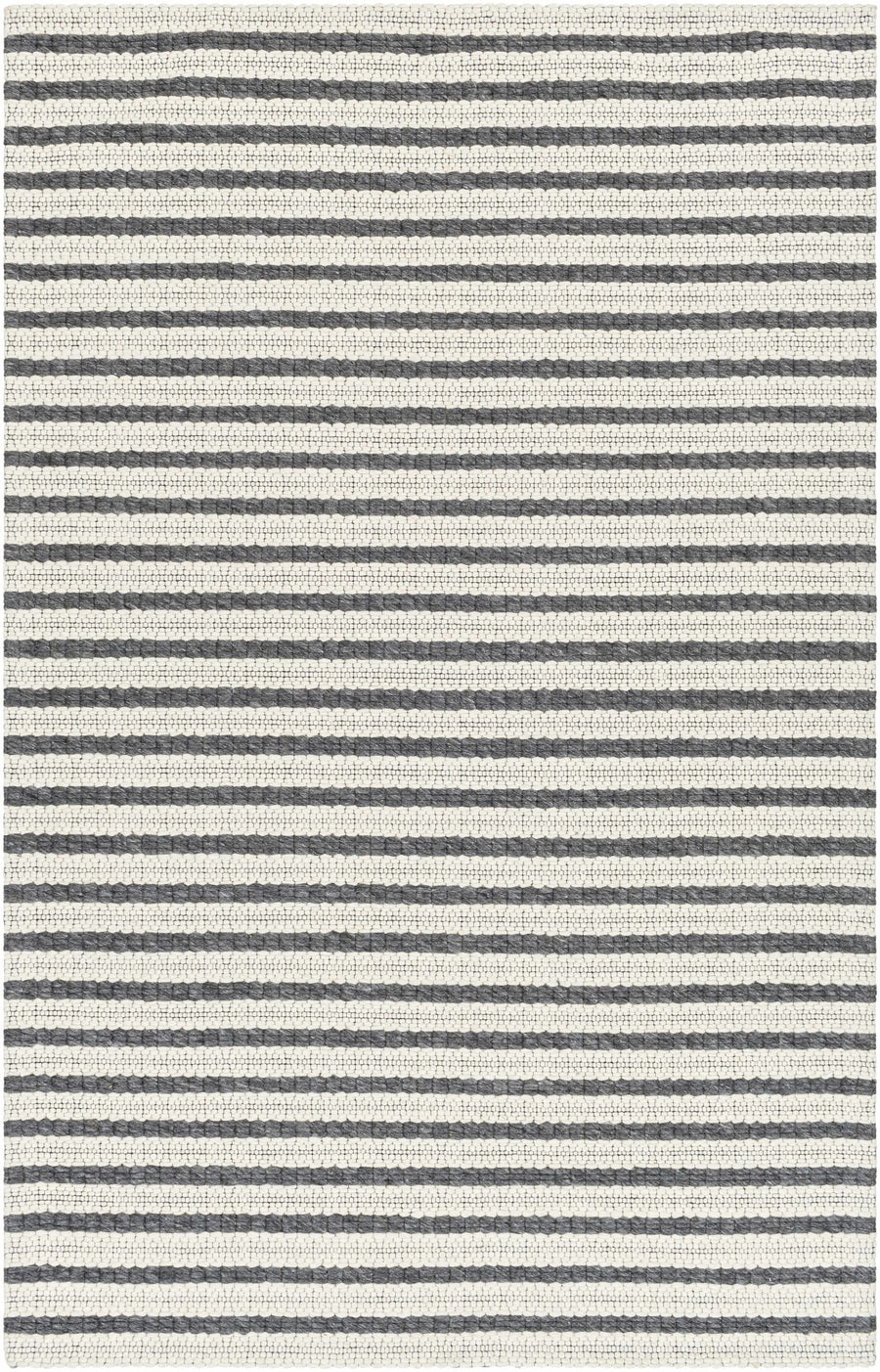 Laleh Stripe Pattern Cream & Gray Hand Woven Wool Rug - The Rug Decor