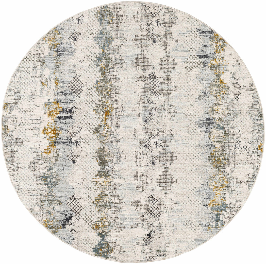 Lalo Modern Abstract Design Ivory And Green Rug with Fringes - The Rug Decor