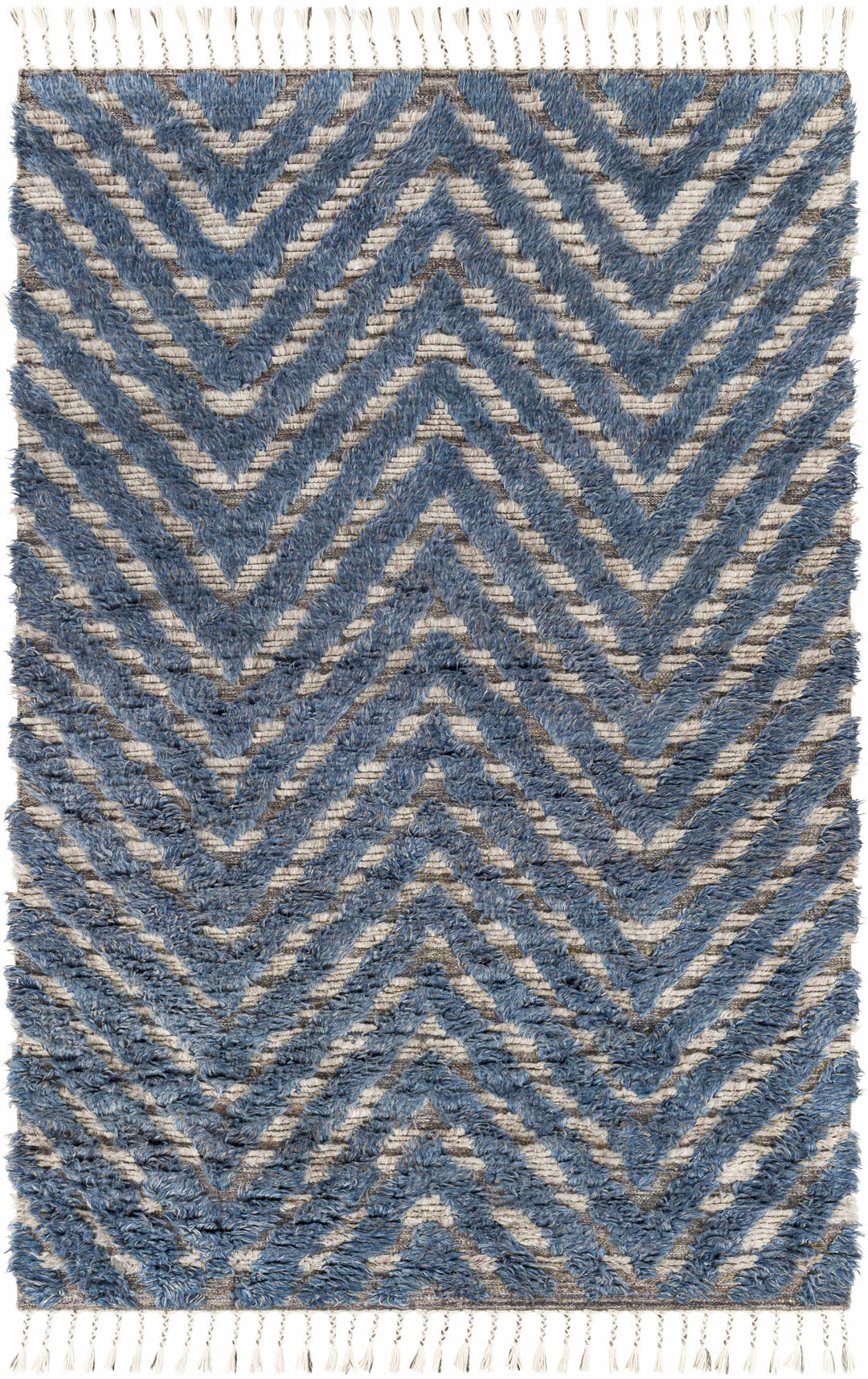 Lambsburg Blue And Gray Modern Style Hand Knotted Area Rug
