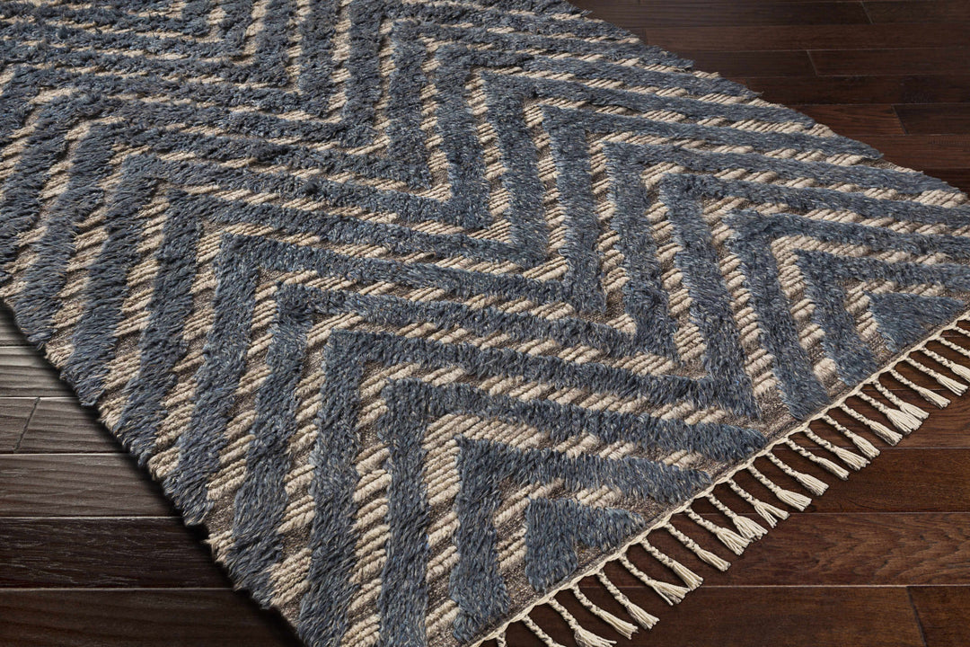 Lambsburg Blue And Gray Modern Style Hand Knotted Area Rug